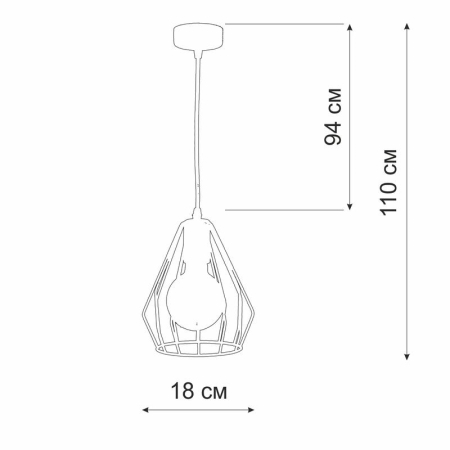 Подвес 1хE27 макс. 60Втт Vitaluce V4383-1/1S