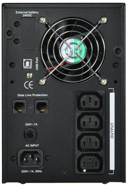 Источник бесперебойного питания ELECTRA LT 1кВА/0.8кВт с АКБ 2х7А.ч USB ITK ELT-1000VA-1-002
