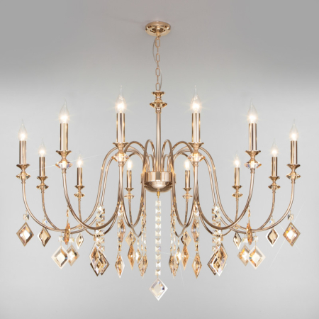 Подвесная люстра Eurosvet 10120/12 золото/тонированный хрусталь Strotskis Sm