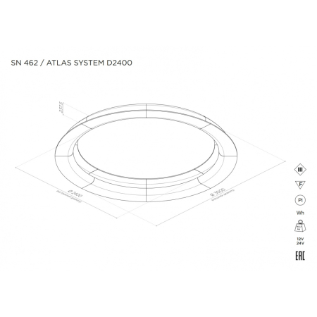 ATLAS SYSTEM D2400 Элемент купольной системы освещения ATLAS SYSTEM L1000 