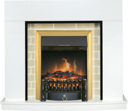 Royal Flame Каминокомплект Montana - Белый с очагом Fobos FX Brass