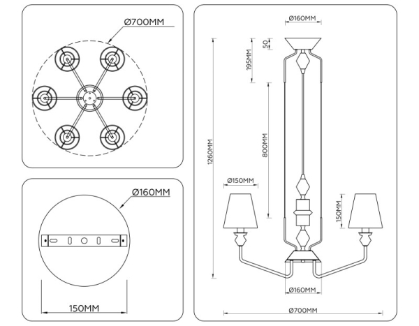 Подвесная люстра Ambrella Light LH75401