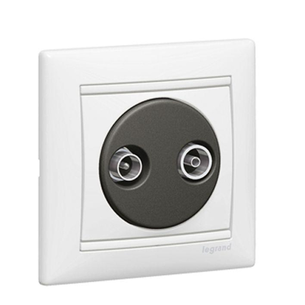 Розетка телевизионная TV/R СП Valena 1.5дБ 862МГц с топологией "звезда" механизм бел. Leg 774432