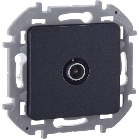 Розетка телевизионная TV Inspiria 2дБ 0-2400мГц с топологией "звезда" механизм антрацит IEK 673853