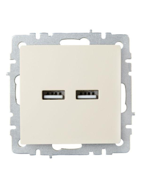 Розетка BRITE USB A+A 3.1А РЮ10-1-БрКр механизм беж. IEK BR-U21-D31-K10