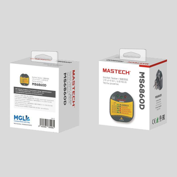Тестер розеток MS6860D Mastech 13-1260