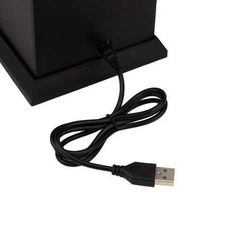 Светодиодный камин Фьюжн с эффектом живого огня 14,7x11,7x25 см, батарейки 2хС (не в комплекте) USB, черный