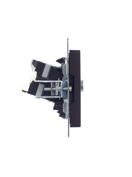 Розетка компьютерная + телевизионная 2-м Brite РТВ/РК12-БрЧ RJ45 кат.5E + TV механизм черн. IEK BR-AK20-1-K02