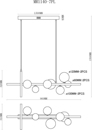 Подвесная люстра MyFar MR1140-7PL