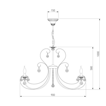 Подвесная люстра Eurosvet 3305/12 латунь/прозрачный хрусталь