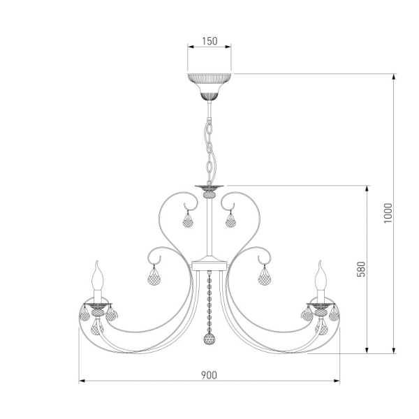 Подвесная люстра Eurosvet 3305/12 латунь/прозрачный хрусталь