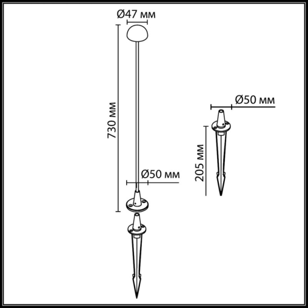 Садово-парковый светильник Odeon Light 7122/4GLA