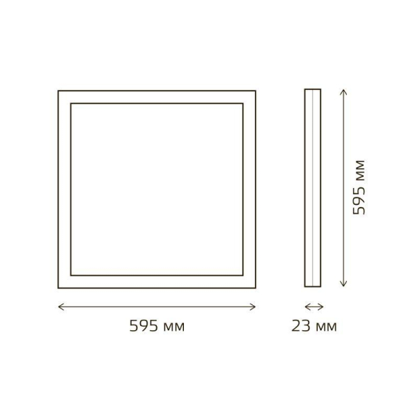 Светильник светодиодный 40Вт 6500К IP40 3800лм 595х595х23мм офисный матов. равномерной засветкой GAUSS 842161340
