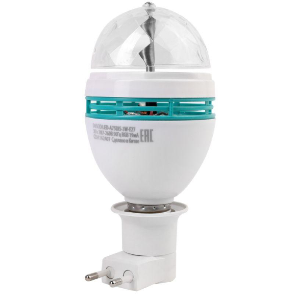 Лампа светодиодная DISCO 3Вт Е27 RGB 220-240В LED-A75DIS-3W-E27 Ergolux 14541