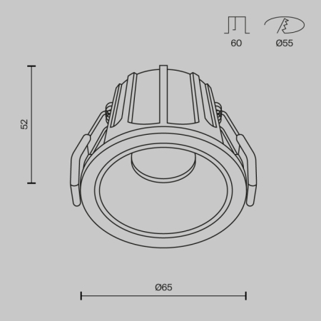 Встраиваемый светильник Maytoni Technical DL043-01-10W3K-D-RD-W