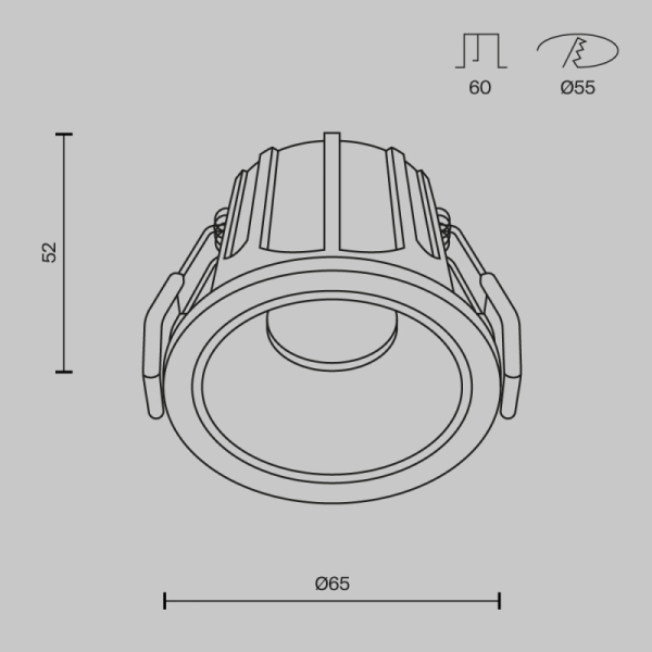 Встраиваемый светильник Maytoni Technical DL043-01-10W3K-D-RD-W