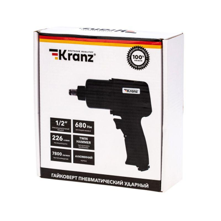 Гайковерт пневматический 1/2", 680 Нм KRANZ