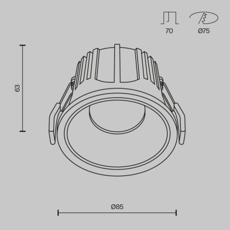 Встраиваемый светильник Maytoni Technical DL043-01-15W3K-D-RD-WB