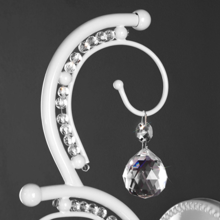 Бра Eurosvet 10107/1 глянцевый белый/прозрачный хрусталь Strots