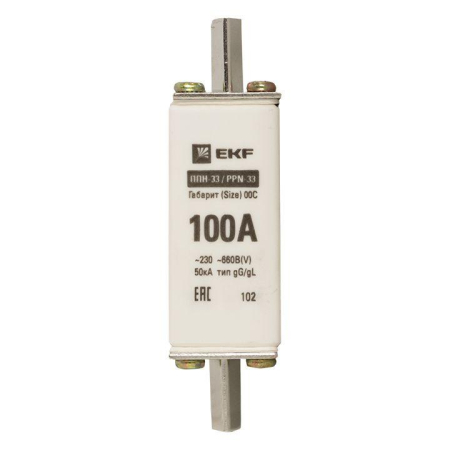 Вставка плавкая ППН-33 100/100А 50кА габарит 00С PROxima EKF fus-33/100