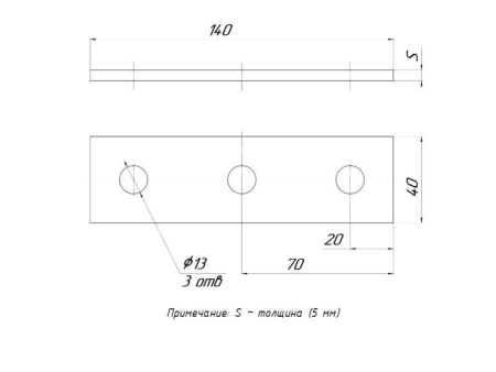 Пластина STRUT 3 отверстия EKF stp3