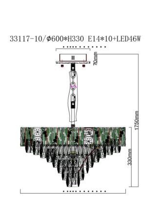 Подвесная люстра Fluorite FL1088-10P