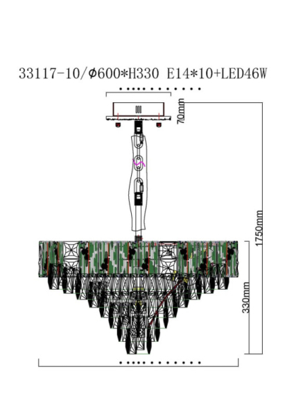 Подвесная люстра Fluorite FL1088-10P