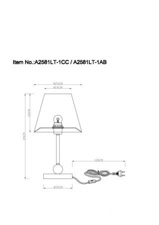 Настольная лампа ARTE Lamp A2581LT-1AB