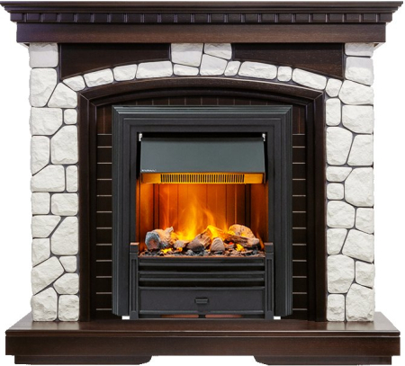 Dimplex Каминокомплект Glasgow - Темный дуб / Белый с очагом Brookline Black