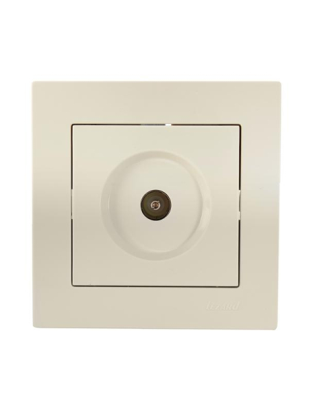 Розетка телевизионная проходная TV 1-м СП Vesna механизм крем. LEZARD 742-0388-129