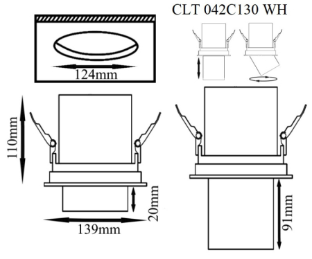 Встраиваемый светильник Crystal Lux CLT 042C130 WH