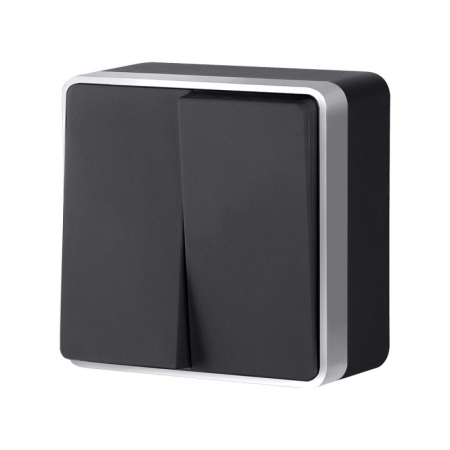 Выключатель Werkel W5020034 черный с серебром