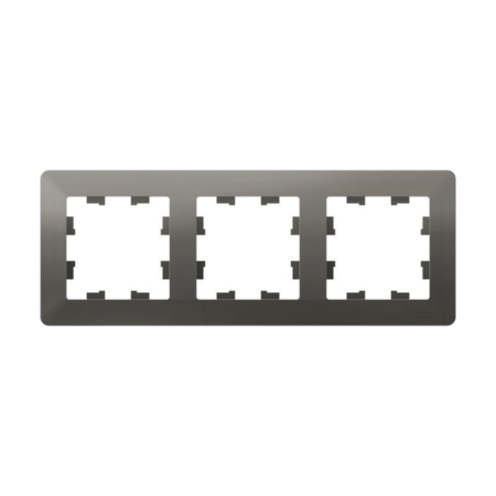 Рамка 3-м AtlasDesign Air сталь/дым. черн. SE ATN220903