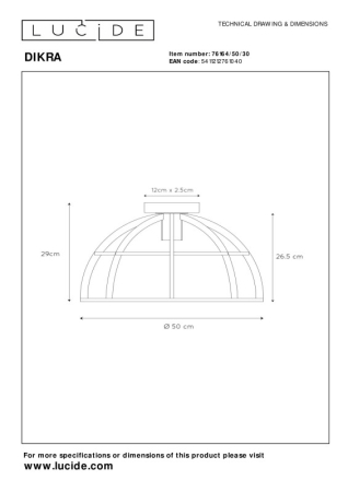 Накладной светильник LUCIDE 76164/50/30