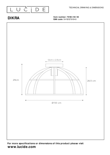Накладной светильник LUCIDE 76164/50/30