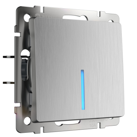 Выключатель Werkel W1110109 серебряный рифленый