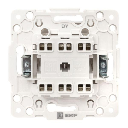 Переключатель проходной 2-кл. Стокгольм 10А винтов. клеммы механизм бел. PROxima EKF EYV10-027-20