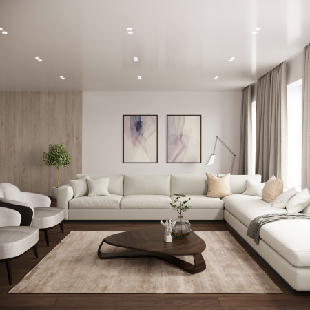 QUASAR 55 DUO FLAT Встраиваемый потолочный гипсовый светильник