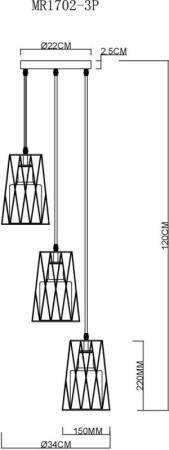 Каскадная люстра MyFar MR1702-3P