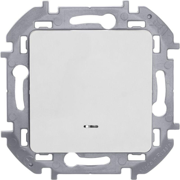 Переключатель 1-кл. Inspiria 10А IP20 250В 10AX с подсветкой/индикацией механизм бел. IEK 673660