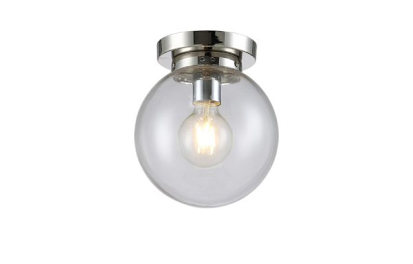 Накладной светильник Crystal Lux MARIO PL1 D200 NICKEL/TRANSPARENTE