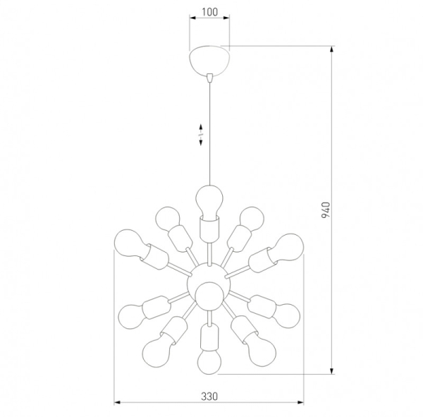 Подвесная люстра TK Lighting 1469 Estrella Black