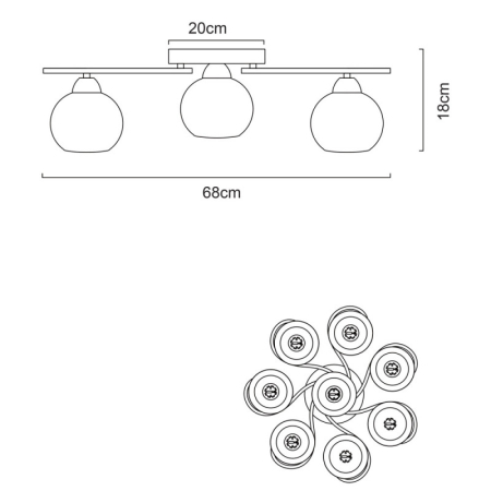 Накладная люстра ARTE Lamp A6058PL-8CC