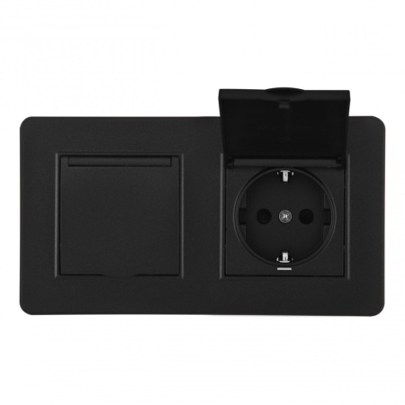 Розетка Arte Milano SET16-2-41-1x2 black