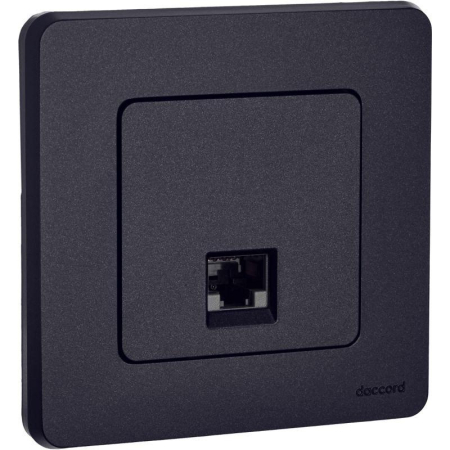 Розетка компьютерная Inspiria RJ45 кат.6 UTP механизм антрацит IEK 673833