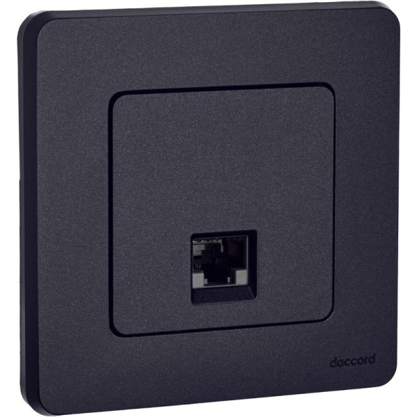 Розетка компьютерная Inspiria RJ45 кат.6 UTP механизм антрацит IEK 673833