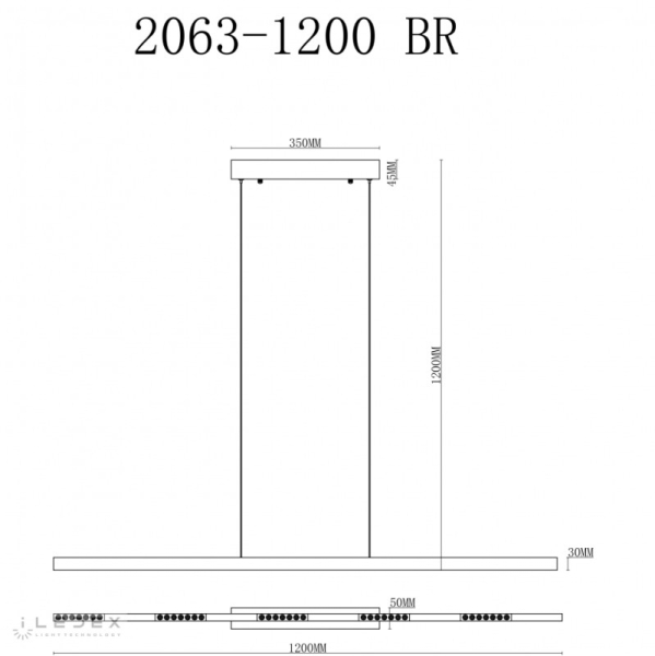 Линейный светильник iLedex 2063-1200 BR