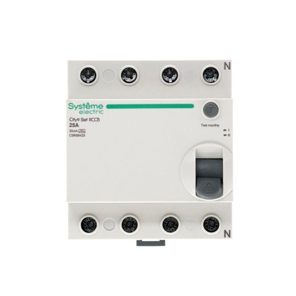 Выключатель дифференциального тока (УЗО) 4п 25А 30мА тип A City9 Set 400В SE C9R68425