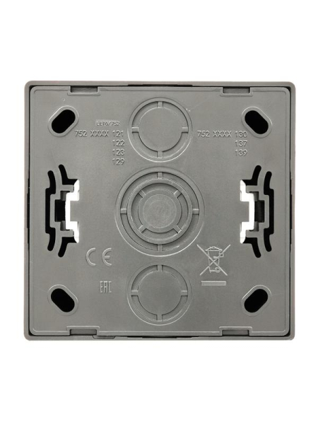 Розетка 1-м ОП LETO с заземл. ПБТ платина LEZARD 752-3500-122B