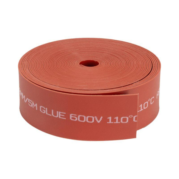 Термоусаживаемая лента с клеевым слоем 25х0,8 мм, красная, ролик 5м, ТЛ-0,8 REXANT